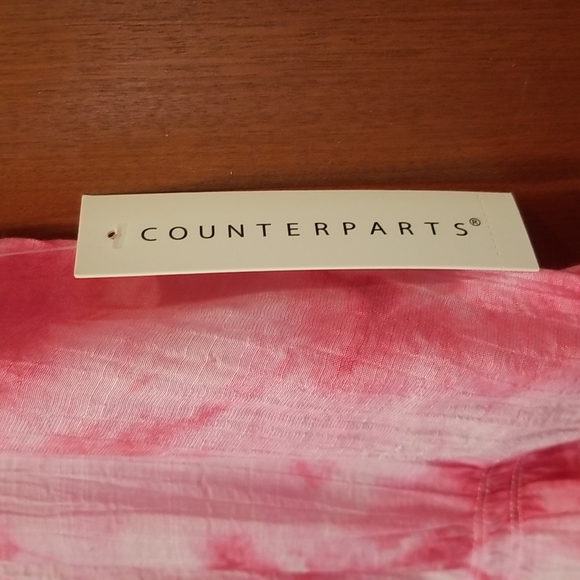 Counterparts Tie Dye Peplum Style Short Sleeve Blouse Top, size M - Picture 3 of 16